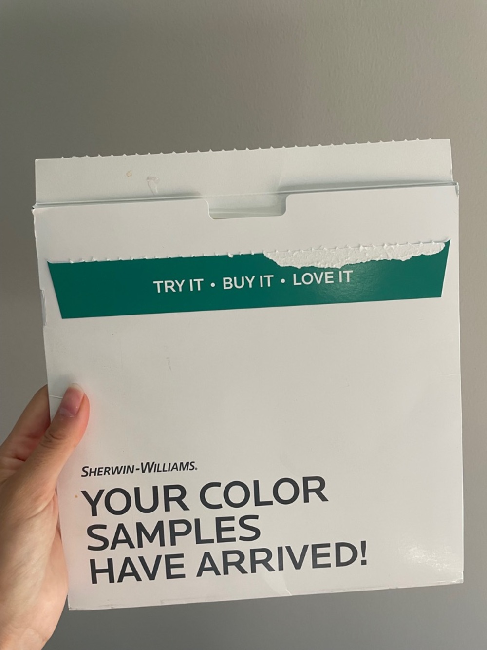 Sherwin-Williams peel and stick color samples - Off White